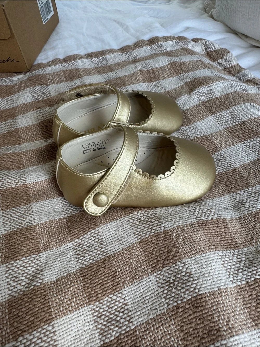 Metallic Gold Baby Mary Jane Shoes